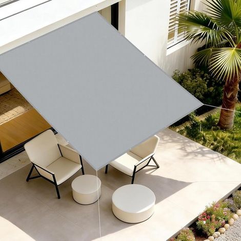 Telo ombreggiante rettangolare 1,5x2 m impermeabile con protezione UV e occhielli – grigio chiaro per giardino e terrazzo (1/5)