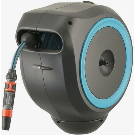 GARDENA Avvolgitubo da parete automatico RollUp S (azzurro): tubo 15 m incluso(18600-20)
