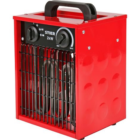STIER Basic Heizlüfter 2,0 kW 150 m³/h, sehr klein, Heizstrahler, Heizgebläse,