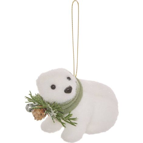 Suspension de sapin ours avec écharpe verte 10 cm - Atmosphera créateur d'intérieur (1/5)