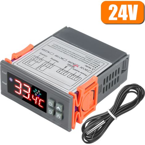 Contrôleur de température à micro-ordinateur STC-3000, thermorégulateur numérique 24 V avec sonde NTC et capteur de chaleur froide (1/5)
