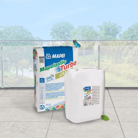 Mapelastic turbo zero a+b kg. 16,00 bicomponente impermeabilizzante cementizio