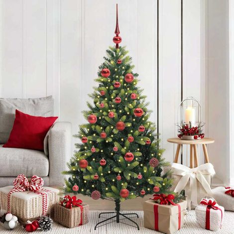 Künstlicher geflammter Weihnachtsbaum 150 LEDs Grün 150 cm