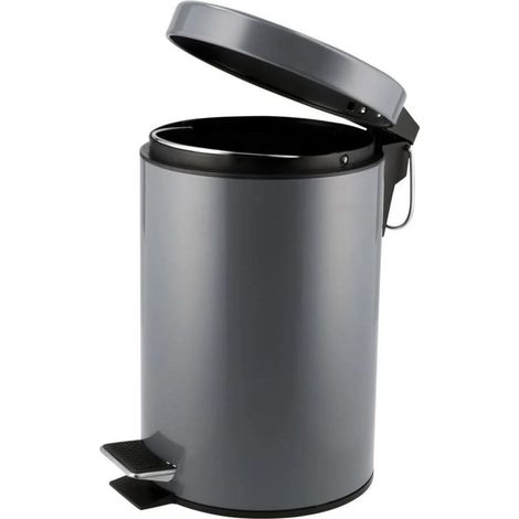 ORION91oficial® - Pack x 2 Unidades  Cubo de Basura 5 Litros  Ø 17 x 26 cm  Color Gris  Baño  Sistema de Cierre Suave «Soft Close» - spaziOrion91 (1/5)