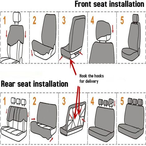 Housse Siège Auto 9 Pièces – Protection Universelle Quatre Saisons Appuie-tête pour SUV Camion Fourgonnette (1/5)