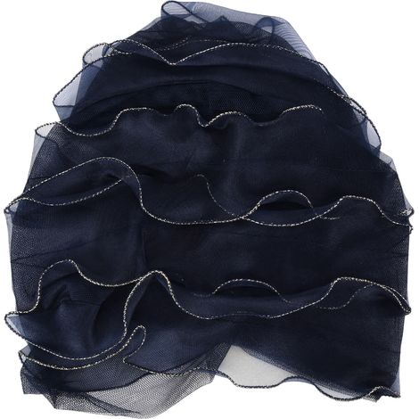 Turban Élégant pour Femmes - Couleurs Vives et Confortable, Bandeau Multicolore - Bleu Marine (1/5)