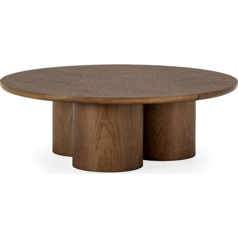 Table à café noyer en bois de chêne design contemporain - Chêne noyer foncé (1/4)