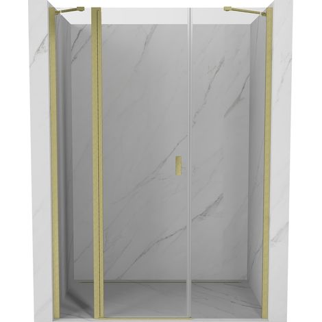 Mexen Mist porte de douche pivotantes 125 cm, transparent, or brossé - 8A4-125-001-55-00 (1/5)