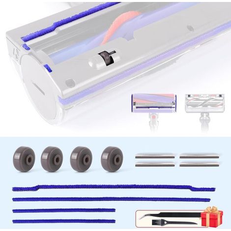Bandes en peluche douce + axe + rouleau de rechange pour Dyson V6 V7 V8 V10 V11 DC62 Tête de nettoyage à entraînement direct Plaque de semelle, pièces détachées pour Dyson Brosse (1/4)