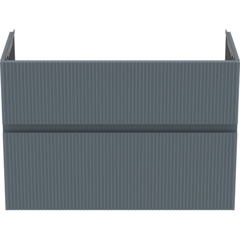 Ideal Standard Finesse - Mueble de lavabo, 80x38x55 cm, 2 cajones, Ribbed Matt ashblue E3380UQ (1/3)