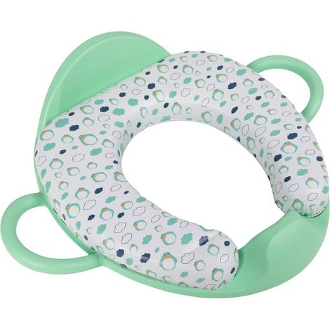 Riduttore WC per Bambini Verde, con maniglie per tenersi e schienale