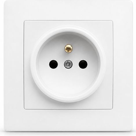 Prise murale encastrable 10A blanche standard européen maison (1/5)