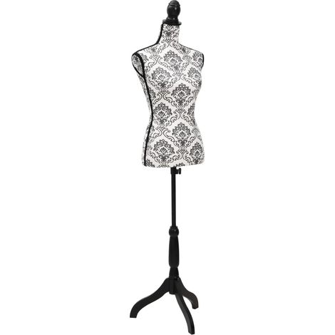 Teenpull – Damenbüste Schneiderpuppe Torso Schwarz Weiß (1/5)