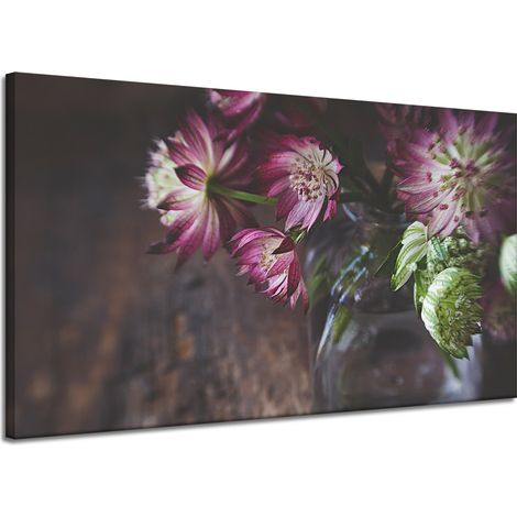 Stampa su tela Botanica Fiori in un vaso 120x70 Bouquet di fiori