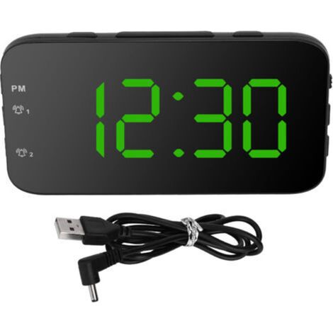 Réveil numérique LED, horloge de bureau Portable avec Snooze, pour chambre à coucher, maison, voyage, vert (1/4)