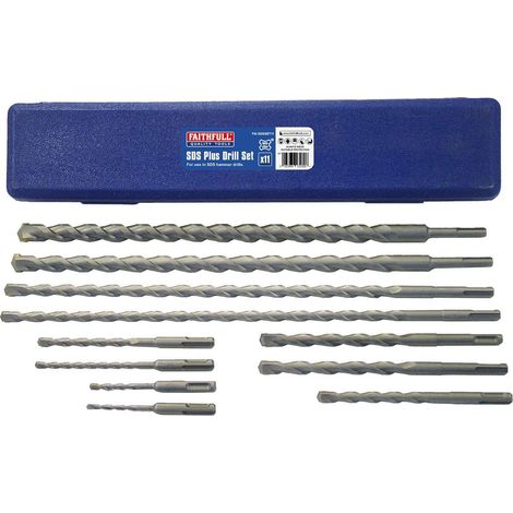 Faithfull SDS Plus Drill Bit Set, 11 Piece