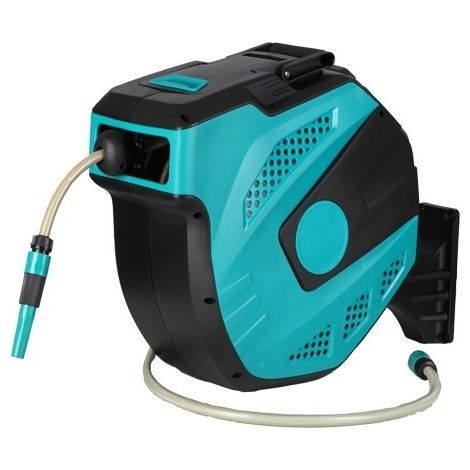 Tubo irrigazione con avvolgitubo automatico 15 + 1,5m con lancia