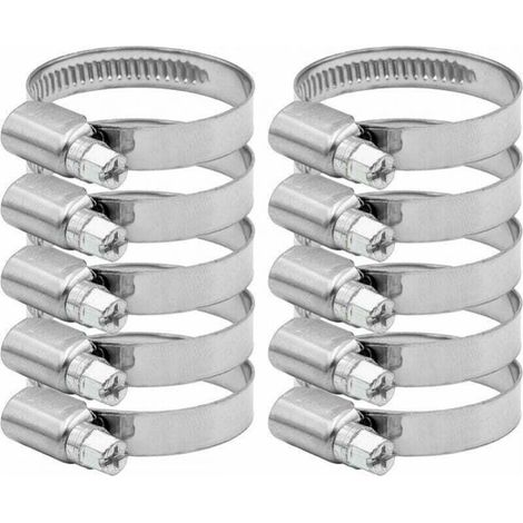 10pcs Adjustable Hose Clamps 27-51mm 304 Stainless Steel Hose Clips for Household Water Pipe, Home Gas, Automotive Pipe (12mm) MUMU (1/4)