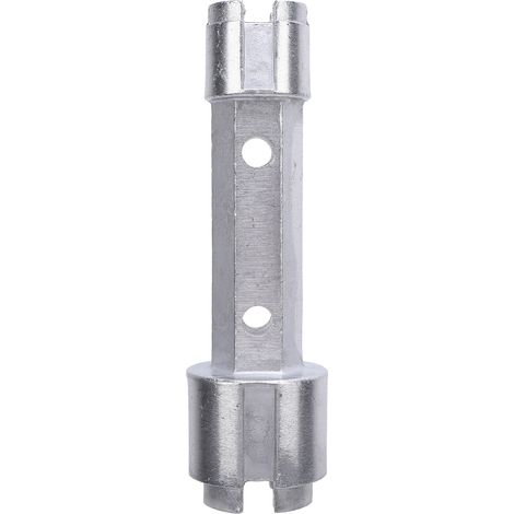 Clé à bonde double en alliage d'aluminium robuste pour baignoire et lavabo. Outil de démontage pour tuyau d'évacuation d'évier et de baignoire.