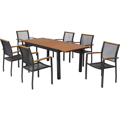 Itanos Set 7tlg Alu/Kunststoff Ausziehtisch 150 (200) x 90 cm