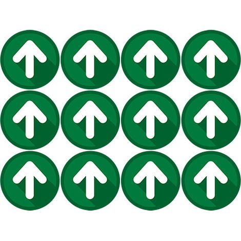 LOT DE 12 ADHESIFS SOL DE FLECHAGE SPECIAL COMMERCE COVID 19 (O0171). Vert . - Vert