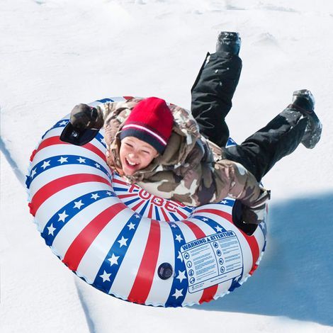 Anneau de Ski gonflable, Tube de luge en PVC épais, Tube de neige d'hiver avec poignée. (1/5)