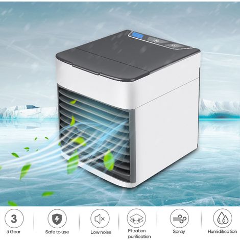 Mini climatiseur portable avec ventilateur USB, idéal pour la maison, le dortoir, le bureau ou une table. (1/5)