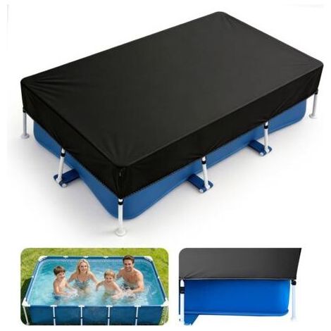 Kaelt - Bâche Piscine Rectangulaire, 225 x 150 cm Couverture de pour Hors-Sol Été et Hiver, Imperméable Bache Piscine, Résistant aux UV - (1/5)