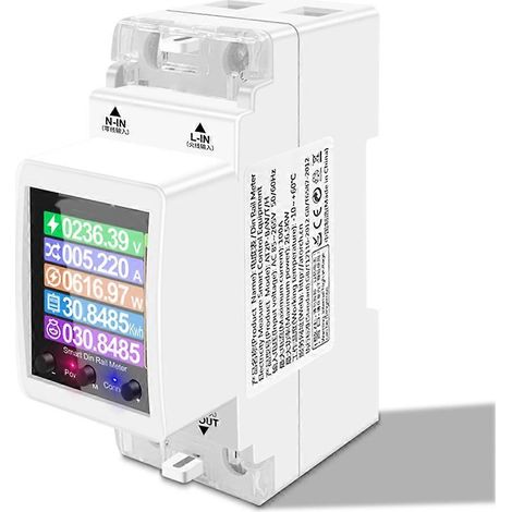 Tuya AT2PW 100A WLAN-DIN-Schienen-Energiezähler mit intelligentem Schalter und Fernbedienung, 220 V AC, digitales Voltmeter/kWh und Frequenzfaktor (1/5)