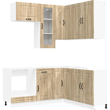 Unidad de cocina KALMAR 8 uds. Roble Sonoma vidaXL (1/5)