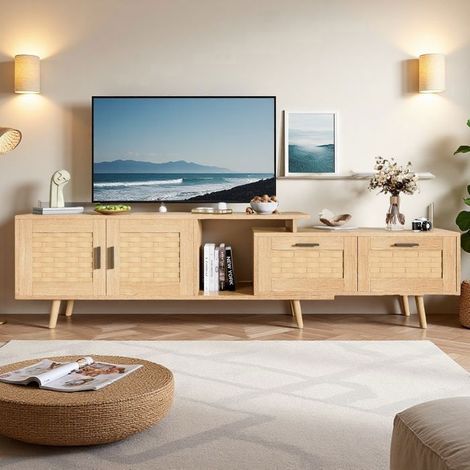 Meuble TV modulable - TANANT - Bois - 2 portes - 2 tiroirs - 169x29.8x44 cm (1/5)