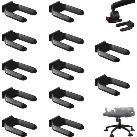 Lot de 12 butées pour roulettes de meubles - Butées de roulettes en plastique - 50 mm - Embouts universels pour roulettes de meubles - Embouts noirs - Butées anti-soulèvement noires (1/5)