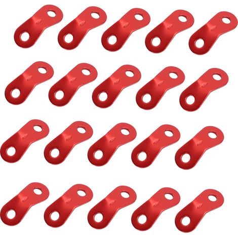 20 Pièces Serre-Câble en Alliage d'Aluminium Antidérapant, Double Trou, Réglage de Corde Robuste pour Randonnée Camping Activités Extérieures Rouge (1/5)