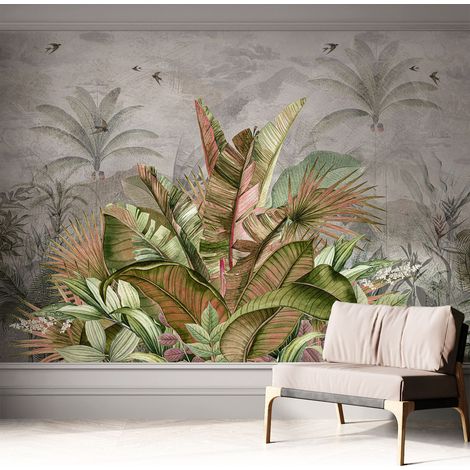 Papier peint autocollant adhésif avec motifs pour salon et chambre accessoire stylé pour votre intérieur Jungle exotique 312x219 cm (1/5)