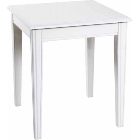 Table d'Appoint Carrée en Bois "Elsa" 51cm Blanc (1/2)
