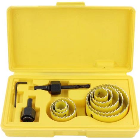 5pcs Kit Scies Cloches En Acier Carbone, Scie Cloche Reglable, Embout Scie Cloche Bois Pour Boiset Plaques De Plâtre 64 À 127 Mm , Jaune (1/4)