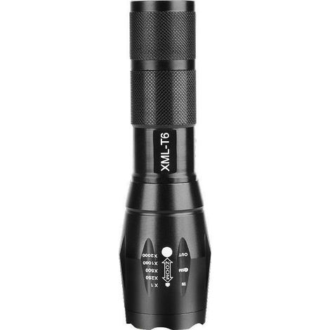 Lampe torche LED L6000 puissante, étanche et zoomable, usage militaire