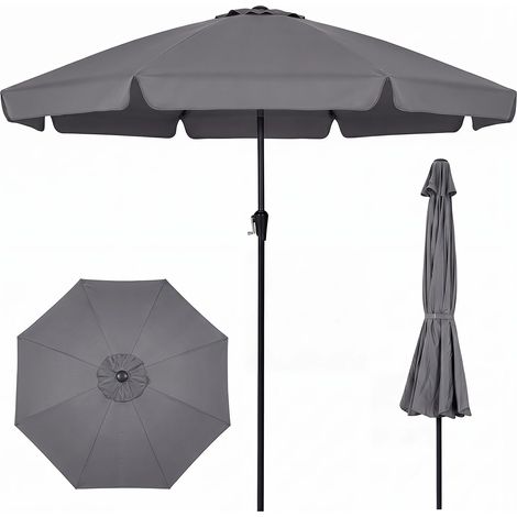 COSTWAY Ombrellone Da Spiaggia Giardino 290 Cm Parasole Ombrellone Da Esterno Spiaggia Antivento Terrazzo Balcone Piscina Terrazza Antivento Portatile Con 8 S (1/5)