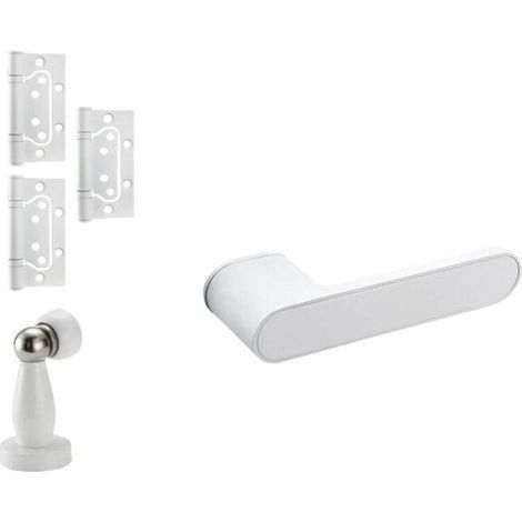 Poignée de porte intérieur, ensemble de poignées de porte D.50 mm, Aluminium, blanc. (1/4)