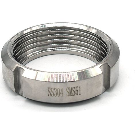 Ecrou alimentaire SMS en inox 304 DN65