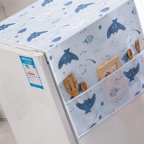 Housse de réfrigérateur en PEVA imperméable et résistante à l'huile, style torchon, pour la cuisine, Happy Sea, 130 x 55 cm / 51,2 x 21,7 pouces (1/4)