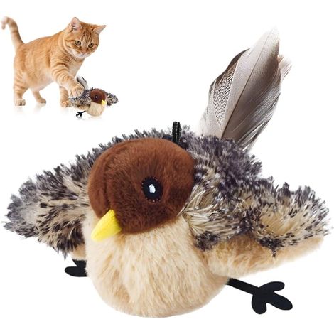 Interaktives Katzenspielzeug „Fliegender Vogel“ mit ferngesteuerten Flügelschlägen, wiederaufladbares interaktives Spielzeug, unterhaltsame und fesselnde Spielaktivität (C) (1/5)
