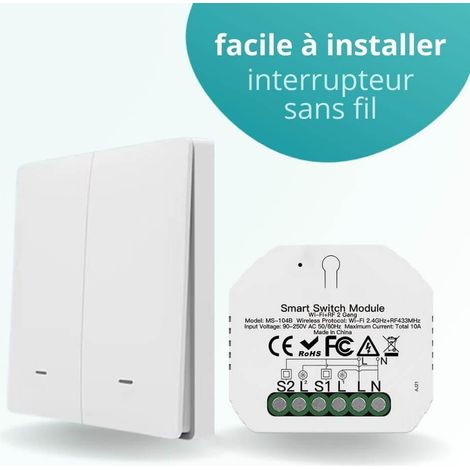 Interrupteur double allumage sans fil connecté