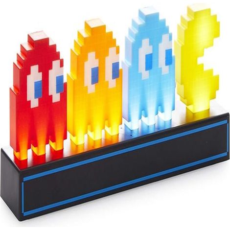 Lampe de bureau Pac-Man fantôme, avec son, 3 modes d'éclairage, fonctionne sur USB ou piles, décoration rétro pour gamers, cadeau (1/5)