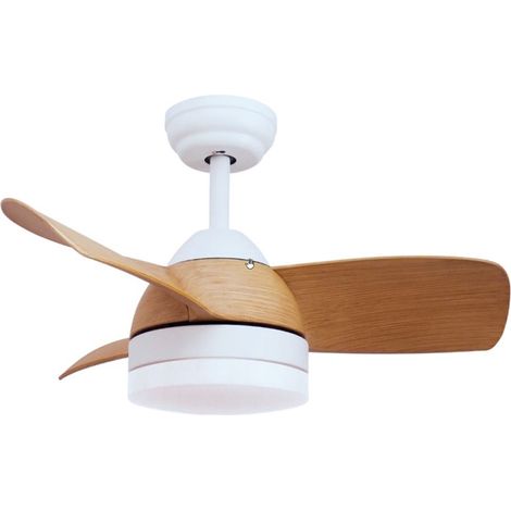 Ventilatore da soffitto Namuno con luce CCT regolabile e comando Ø71 3 pale DC Bianco