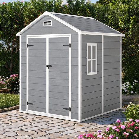 Abri de jardin grau en kunststoff Aluminium 182 x 151 x 219 cm (1/5)