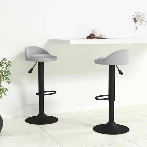 vidaXL Taburetes de cocina 2 unidades terciopelo gris claro (1/5)