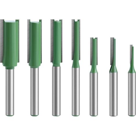 7 Pcs Fraise Droite à Queue 6 mm, Defonceuse Pour Bois, Carbure de Tungstène, Outil de Travail, Routeur à Simple Double Flûte, 3mm 4mm 5mm 6mm 8mm 10mm 12mm (1/4)