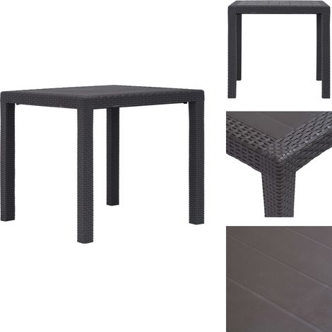 Table de jardin Marron 79x79x72 cm Plastique Aspect de rotin - Table De Jardin - Table Extérieure - Table En Plastique - Table Rotin - Meubles De Jardin (1/5)
