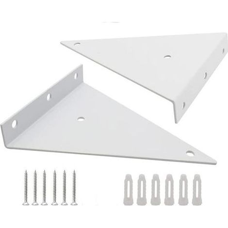 2 Pièces Supports à Tablettes Flottantes Supports d'étagère Industriels Flottant Equerre Metal de étagère Robuste Supports en Métal Supports de Tablette pour Déco Salon Chambre Salle de Bain (B (1/5)